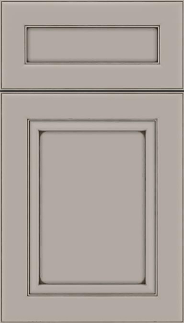Paloma 5pc Maple flat panel cabinet door in Nimbus with Smoke glaze