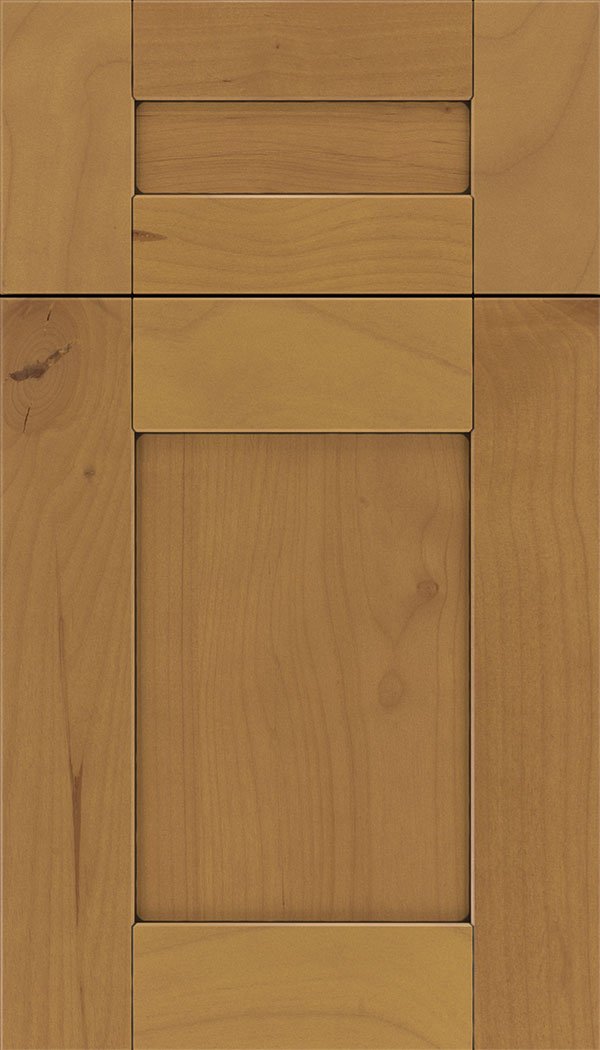 Pearson 5pc Alder flat panel cabinet door in Ginger with Black glaze