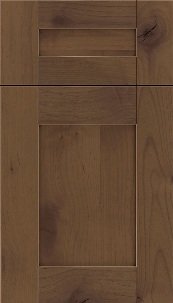 Pearson 5pc Alder flat panel cabinet door in Sienna with Mocha glaze