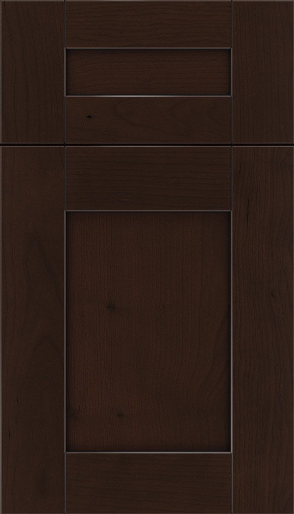 Pearson 5pc Cherry flat panel cabinet door in Cappuccino with Black glaze