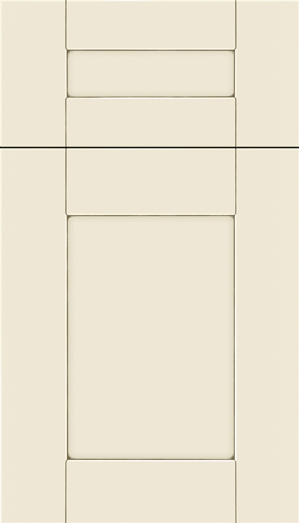 Pearson 5pc Maple flat panel cabinet door in Seashell with Smoke glaze