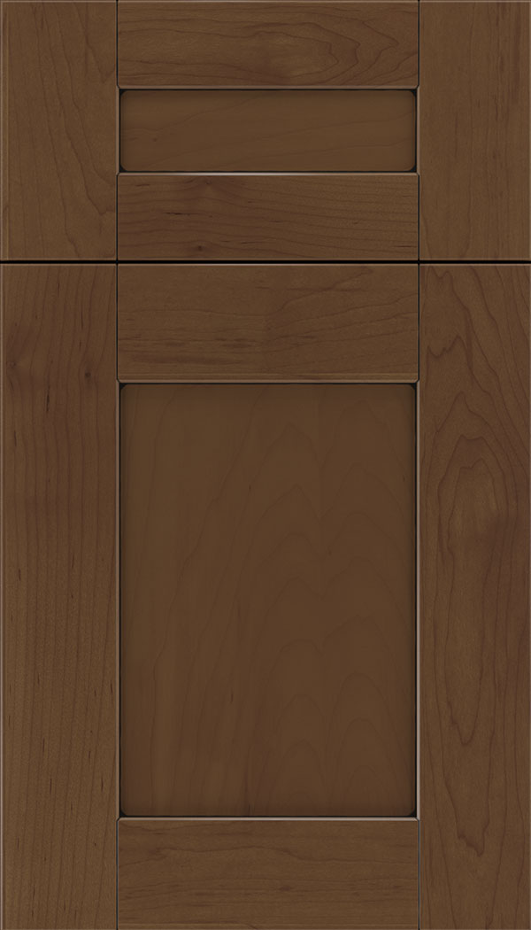 Pearson 5pc Maple flat panel cabinet door in Sienna with Black glaze