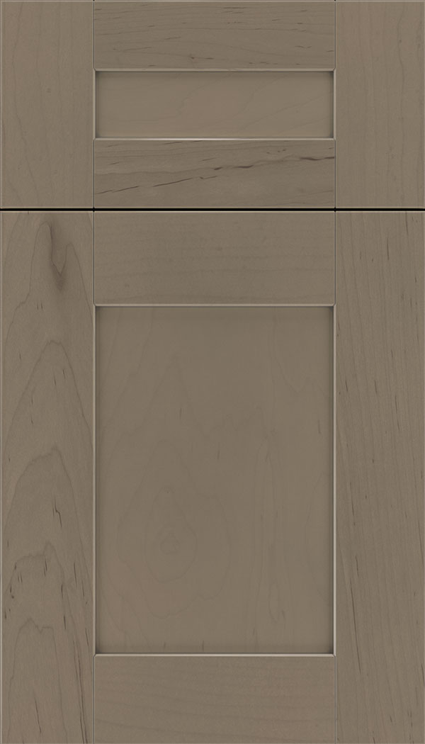 Pearson 5pc Maple flat panel cabinet door in Winter with Pewter glaze