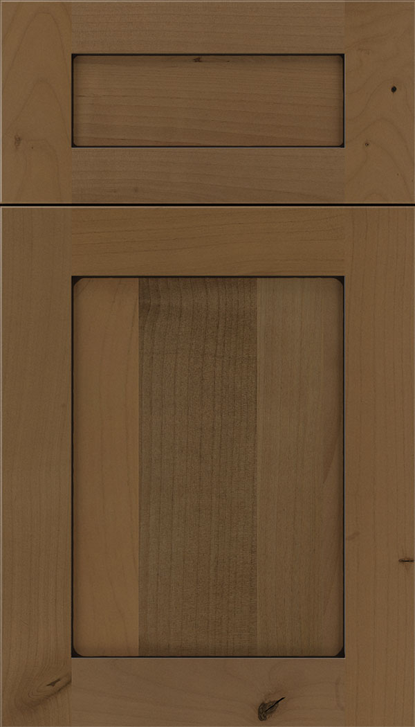 Plymouth 5pc Alder shaker cabinet door in Tuscan with Black glaze