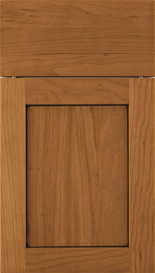 Plymouth Cherry shaker cabinet door in Ginger with Mocha glaze