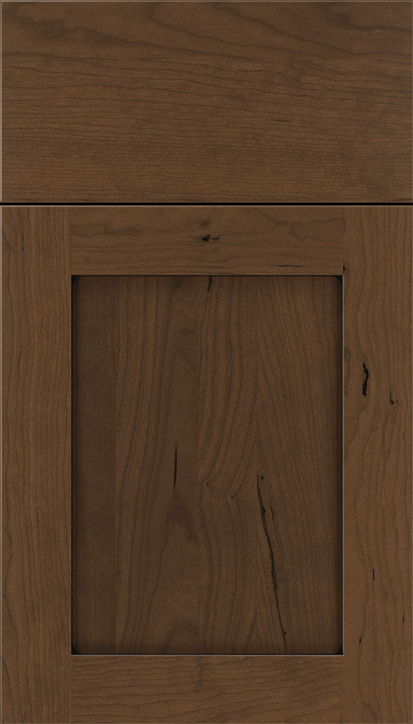 Plymouth Cherry shaker cabinet door in Sienna with Black glaze