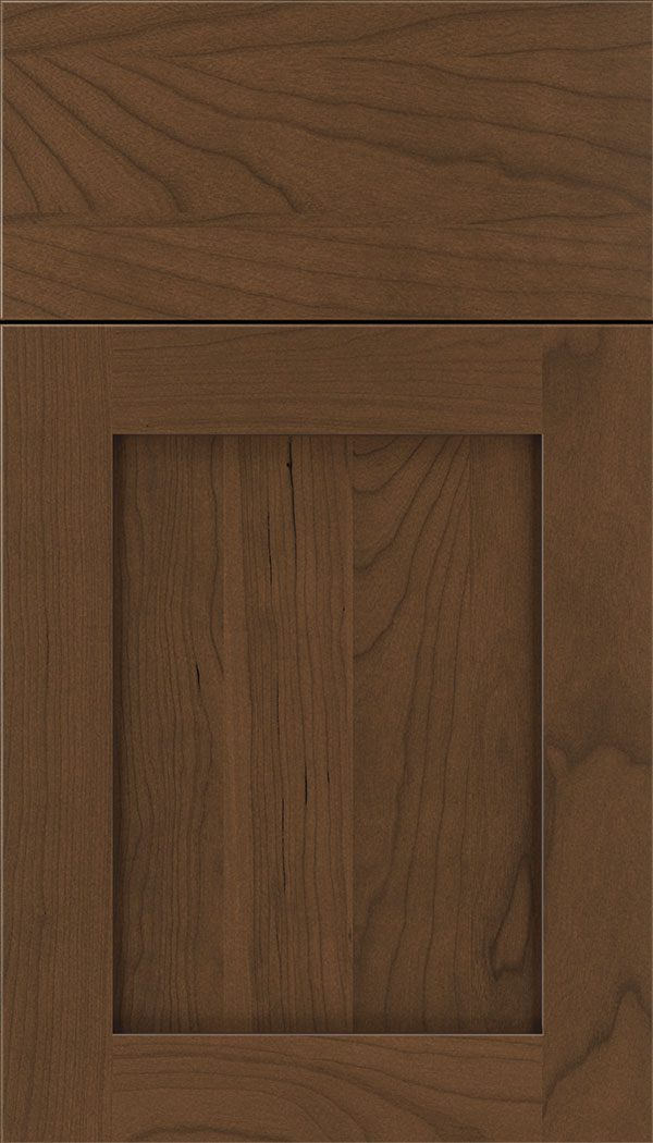 Plymouth Cherry shaker cabinet door in Sienna with Mocha glaze