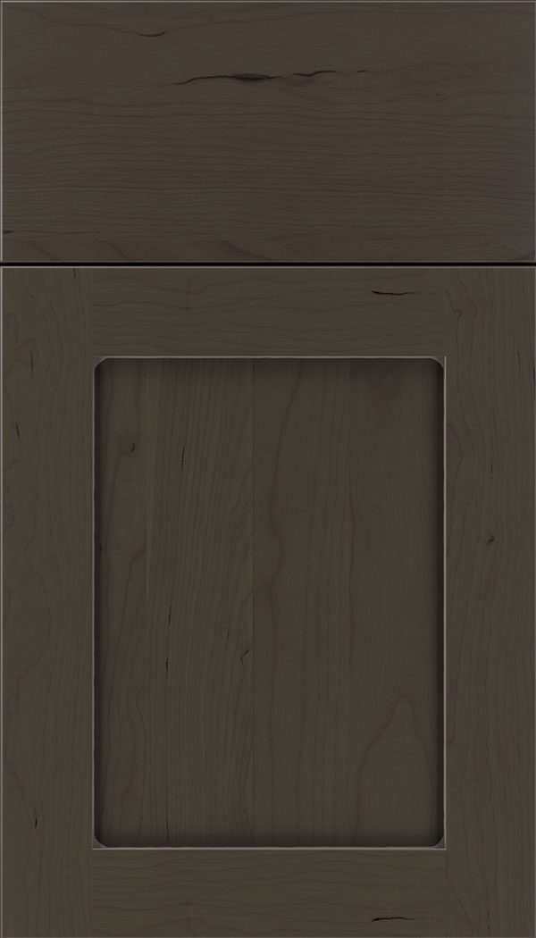 Plymouth Cherry shaker cabinet door in Thunder with Pewter glaze