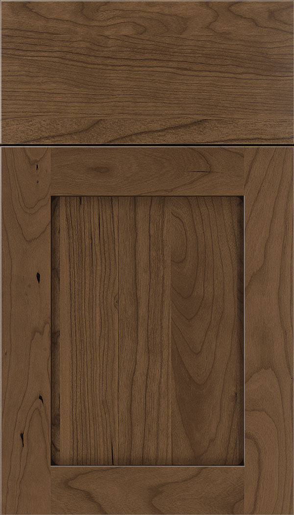 Plymouth Cherry shaker cabinet door in Toffee with Mocha glaze