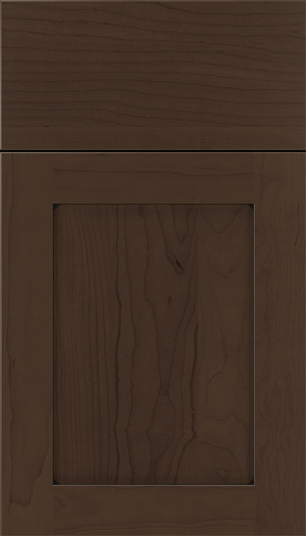 Plymouth Maple shaker cabinet door in Cappuccino with Black glaze