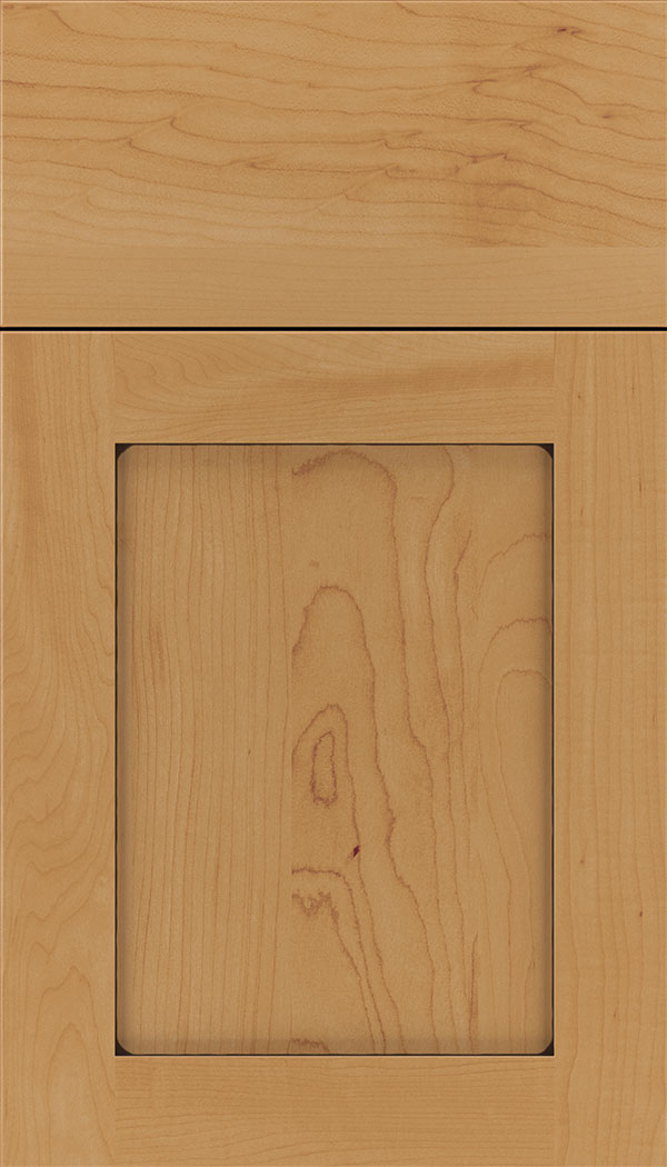 Plymouth Maple shaker cabinet door in Ginger with Black glaze