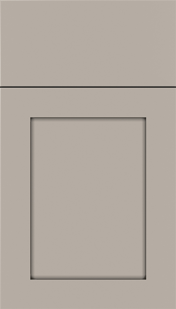 Plymouth Maple shaker cabinet door in Nimbus with Smoke glaze