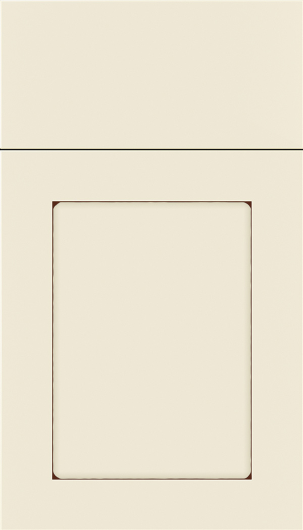 Plymouth Maple shaker cabinet door in Seashell with Mocha glaze