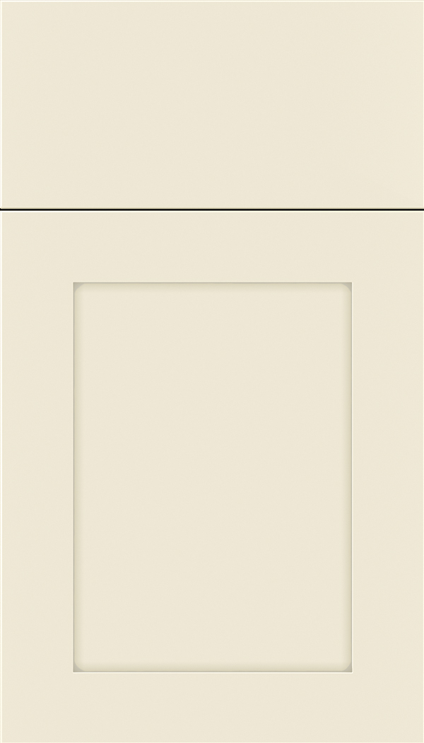 Plymouth Maple shaker cabinet door in Seashell with Pewter glaze