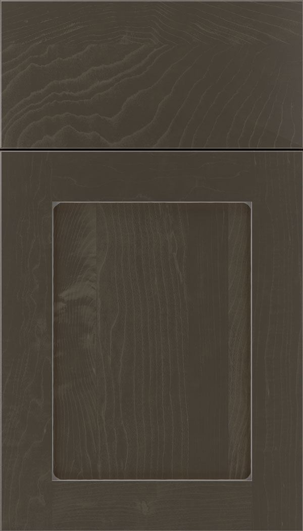Plymouth Maple shaker cabinet door in Thunder with Pewter glaze