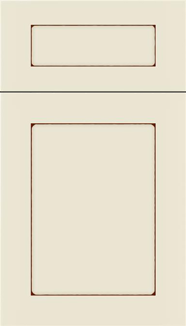 Salem 5pc Maple shaker cabinet door in Seashell with Mocha glaze