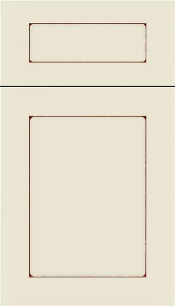 Salem 5pc MDF shaker cabinet door in Seashell with Mocha glaze