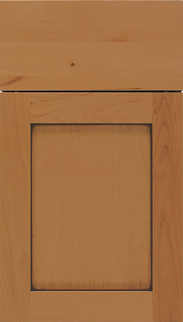 Salem Alder shaker cabinet door in Ginger with Mocha glaze
