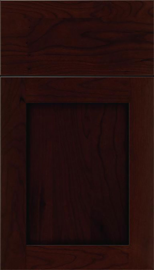 Salem Cherry shaker cabinet door in Cappuccino with Black glaze