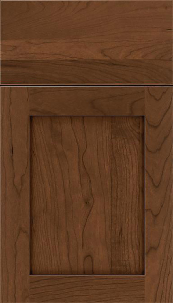 Salem Cherry shaker cabinet door in Sienna with Mocha glaze