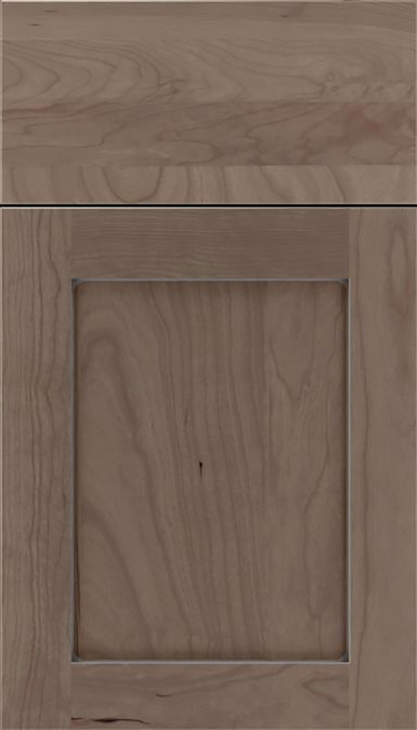 Salem Cherry shaker cabinet door in Winter with Pewter glaze