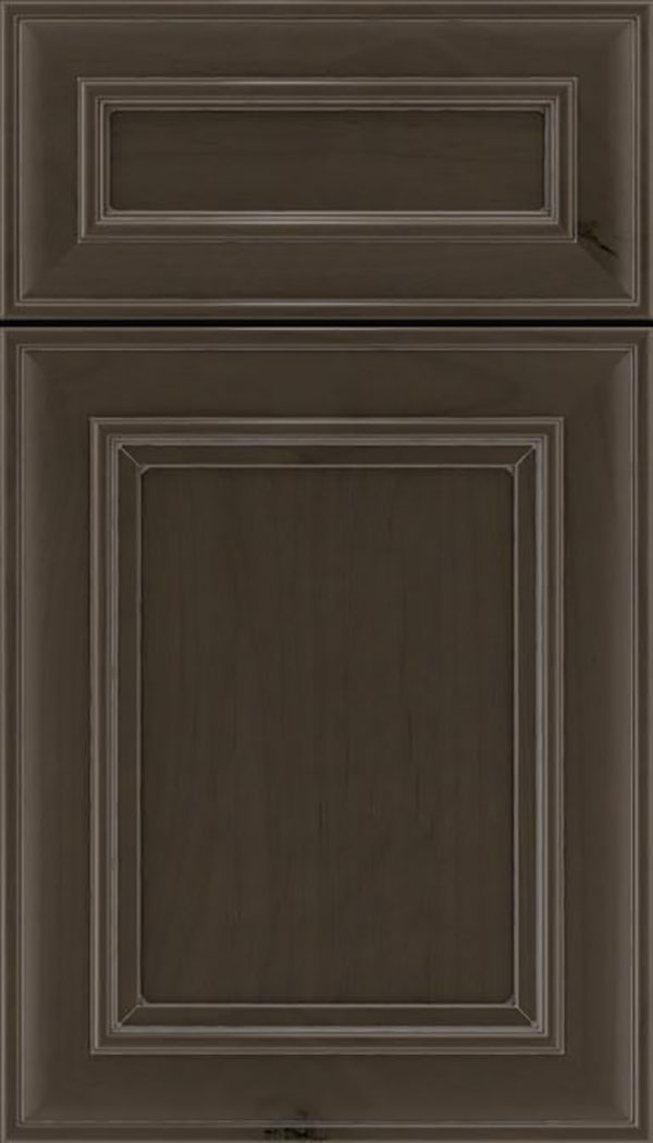 Sheffield 5pc Alder recessed panel cabinet door in Thunder with Pewter glaze
