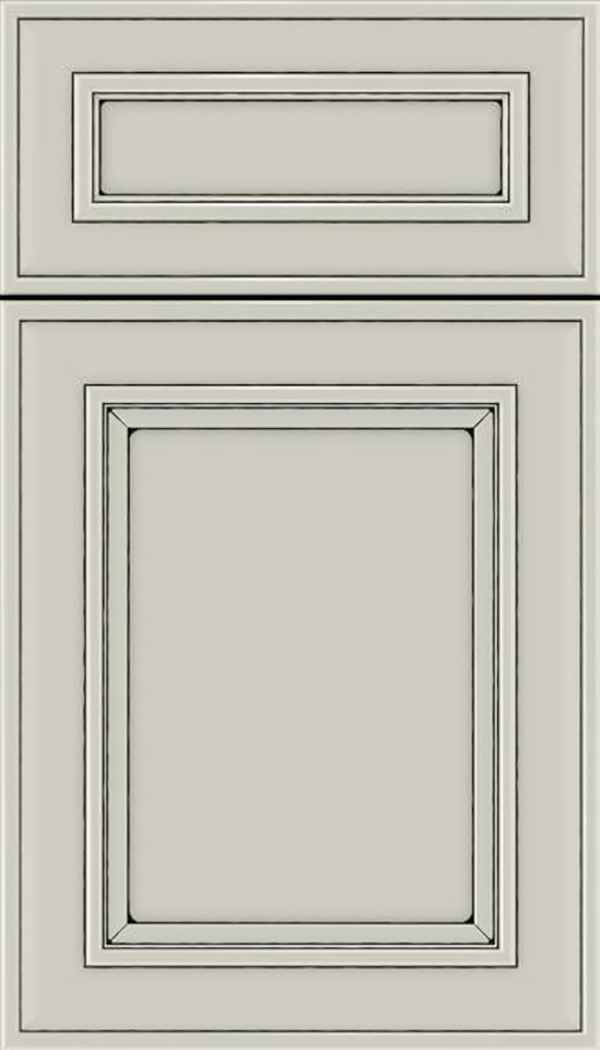 Sheffield 5pc Maple recessed panel cabinet door in Cirrus with Black glaze
