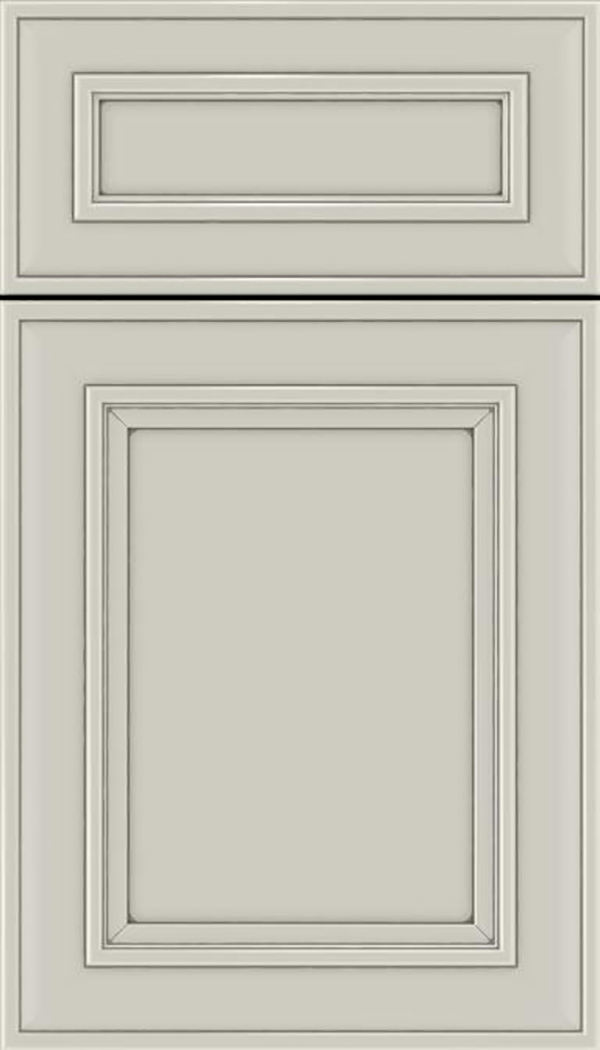 Sheffield 5pc Maple recessed panel cabinet door in Cirrus with Pewter glaze