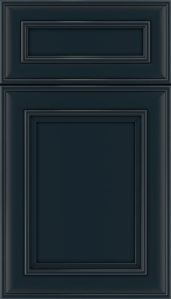 Sheffield 5pc Maple recessed panel cabinet door in Gunmetal Blue with Black glaze