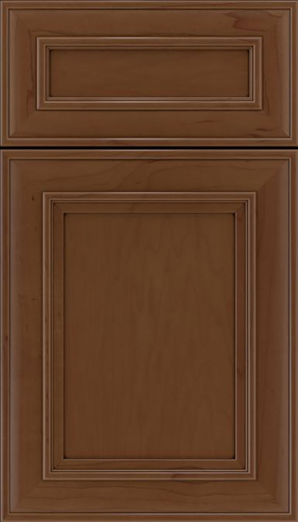 Sheffield 5pc Maple recessed panel cabinet door in Sienna with Mocha glaze