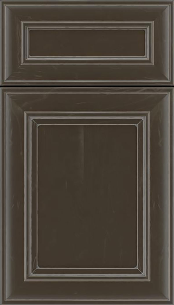Sheffield 5pc Maple recessed panel cabinet door in Thunder with Pewter glaze