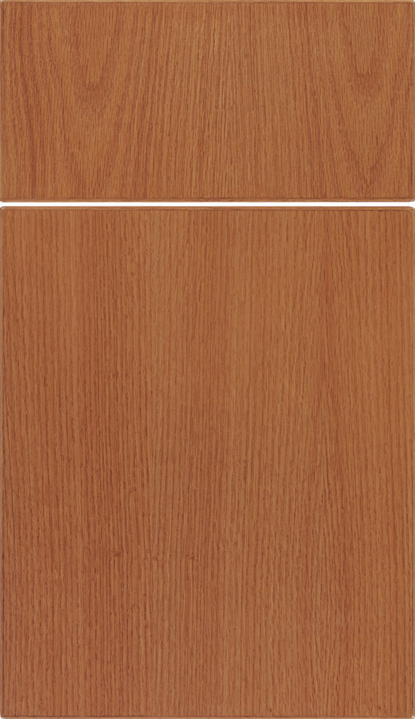 Summit Oak slab cabinet door in Spice