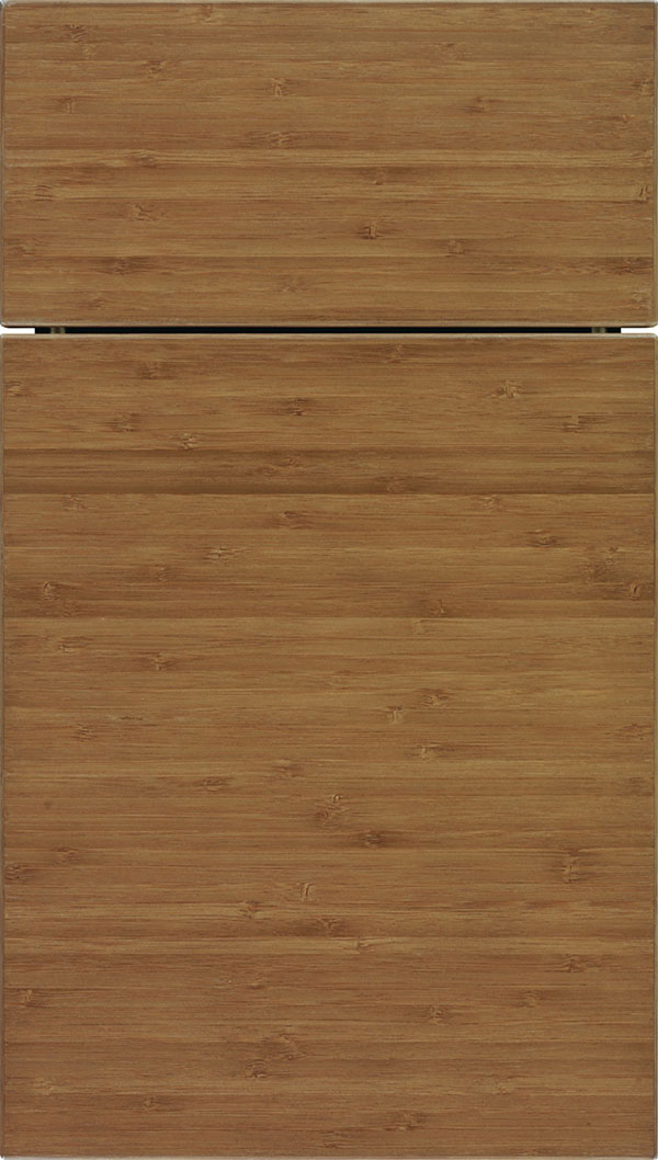 Summit horizontal Bamboo slab cabinet door in Tuscan