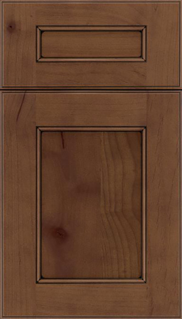 Tamarind 5pc Alder shaker cabinet door in Sienna with Black glaze