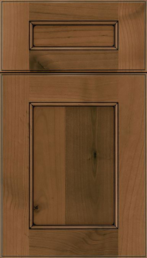 Tamarind 5pc Alder shaker cabinet door in Tuscan with Black glaze