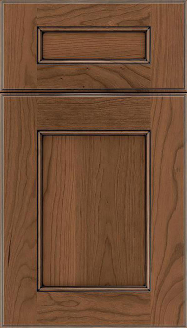 Tamarind 5pc Cherry shaker cabinet door in Toffee with Black glaze