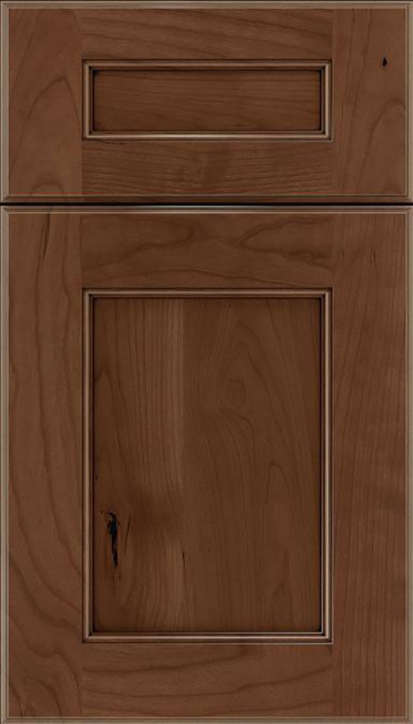 Tamarind 5pc Cherry shaker cabinet door in Toffee with Mocha glaze