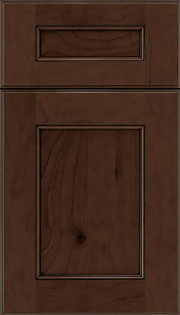 Tamarind 5pc Maple shaker cabinet door in Cappuccino with Black glaze