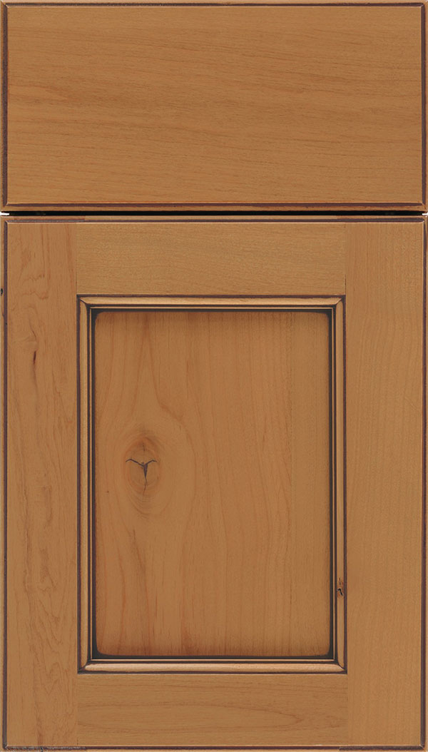 Tamarind Alder shaker cabinet door in Ginger with Mocha glaze