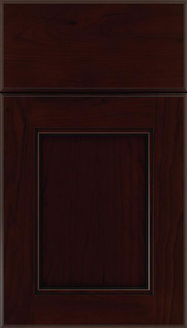 Tamarind Cherry shaker cabinet door in Cappuccino with Black glaze