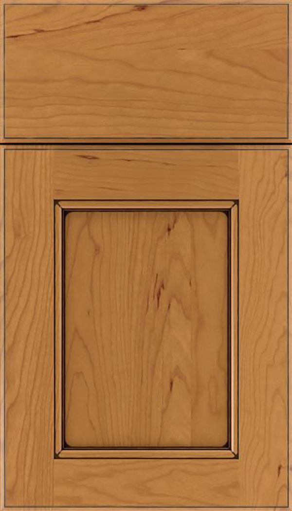 Tamarind Cherry shaker cabinet door in Ginger with Black glaze