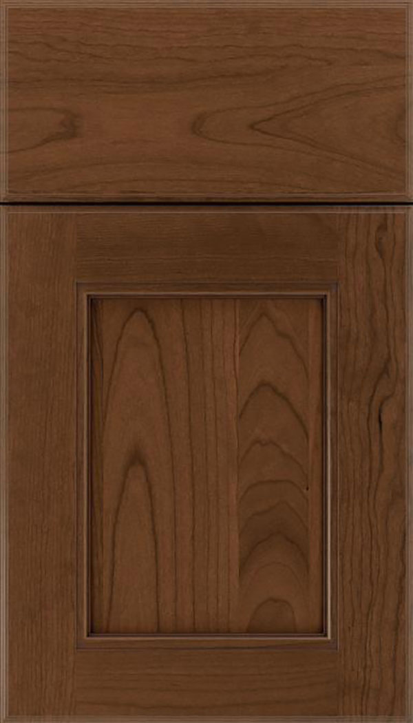 Tamarind Cherry shaker cabinet door in Sienna with Mocha glaze