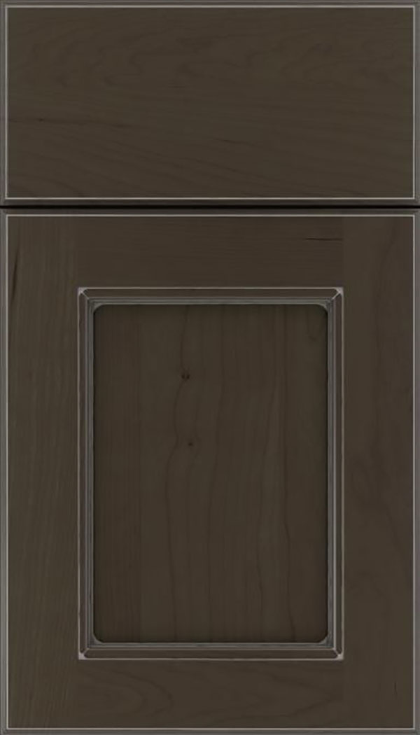 Tamarind Cherry shaker cabinet door in Thunder with Pewter glaze