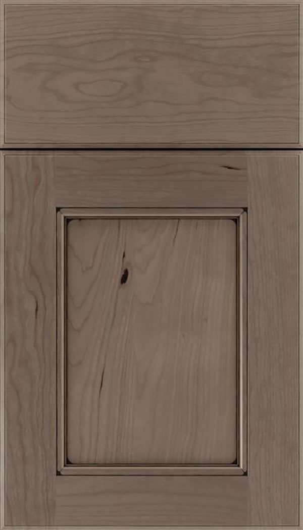 Tamarind Cherry shaker cabinet door in Winter with Black glaze