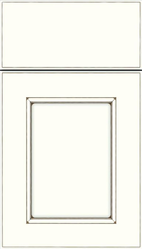 Tamarind Maple shaker cabinet door in Alabaster with Smoke glaze