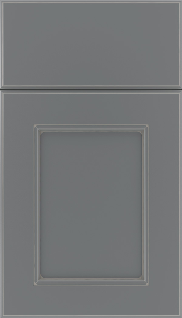 Tamarind Maple shaker cabinet door in Cloudburst with Pewter glaze