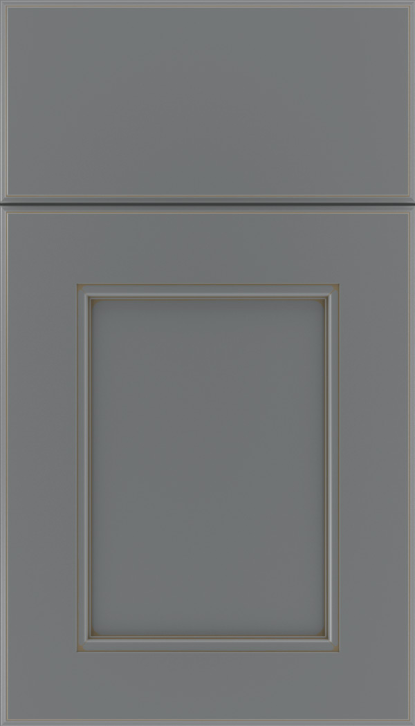 Tamarind Maple shaker cabinet door in Cloudburst with Smoke glaze