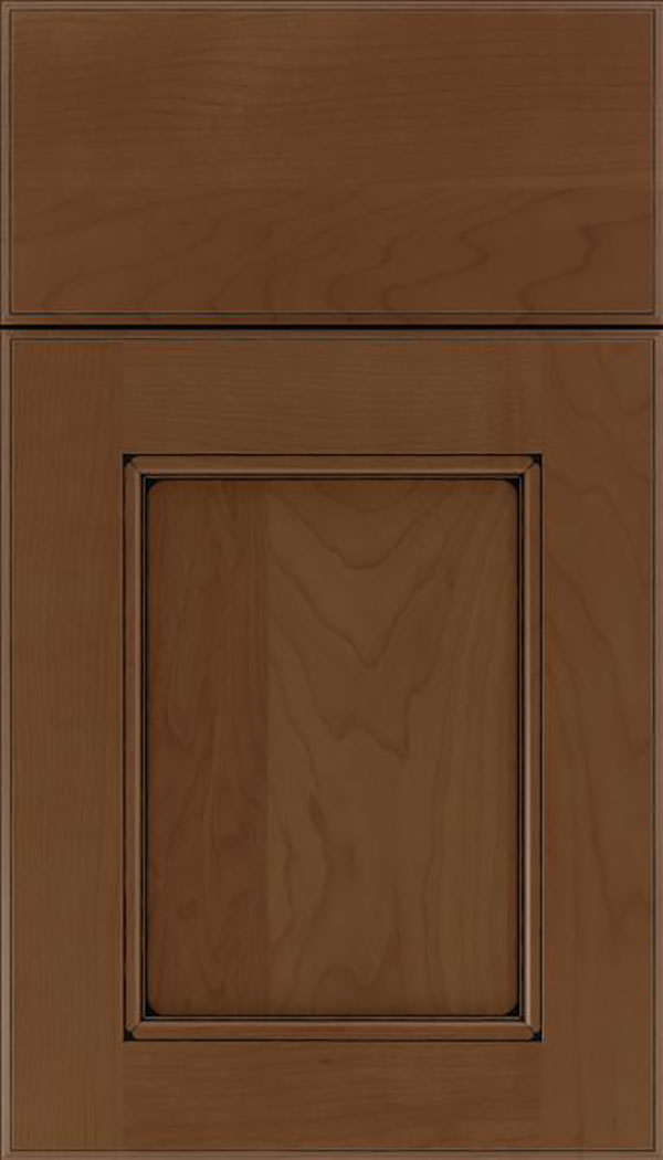 Tamarind Maple shaker cabinet door in Sienna with Black glaze