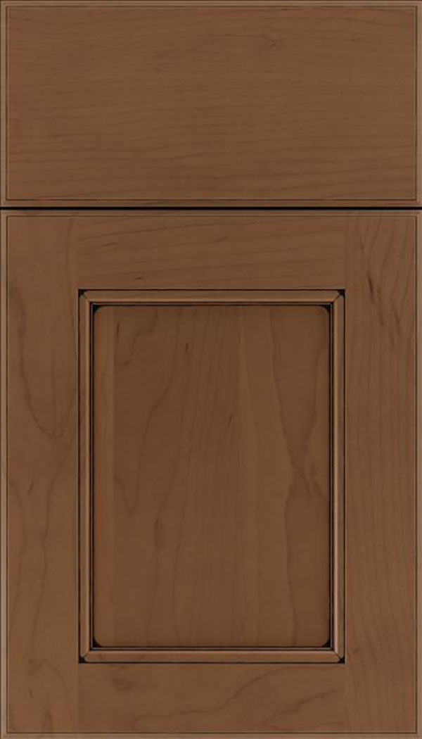 Tamarind Maple shaker cabinet door in Toffee with Black glaze