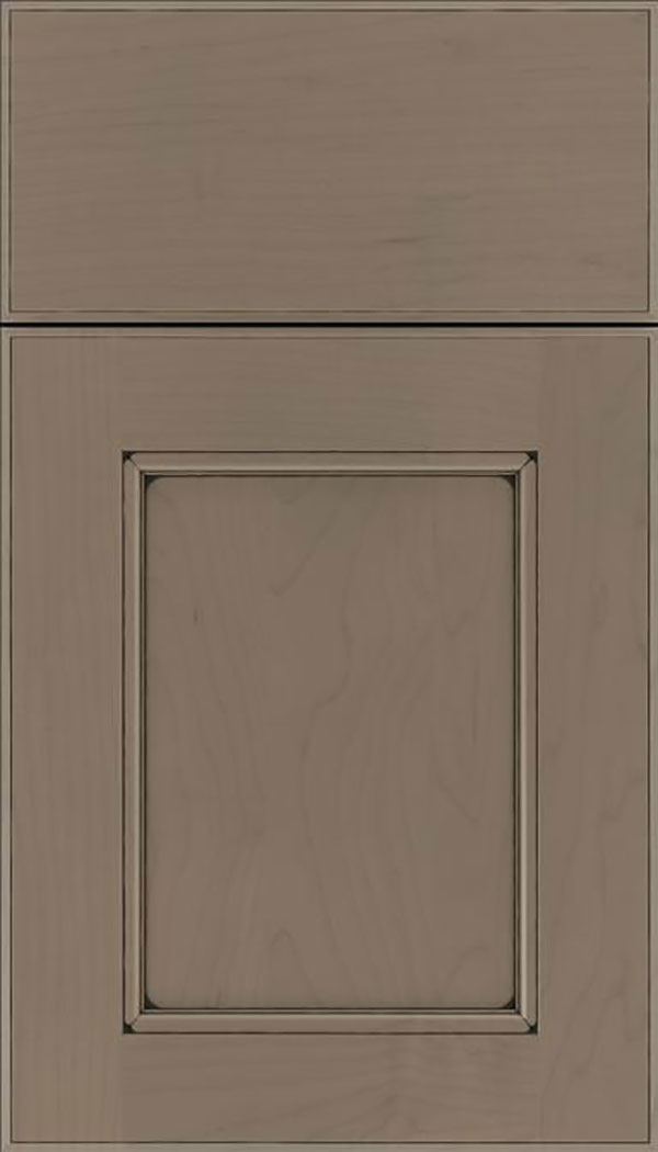 Tamarind Maple shaker cabinet door in Winter with Black glaze